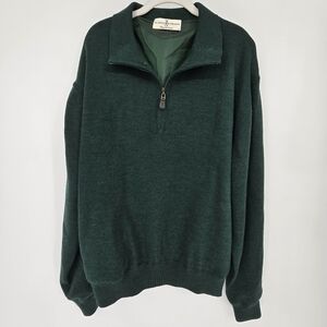 Fairway & greene quarter zip wool long sleeve sweater golf 1922 medium